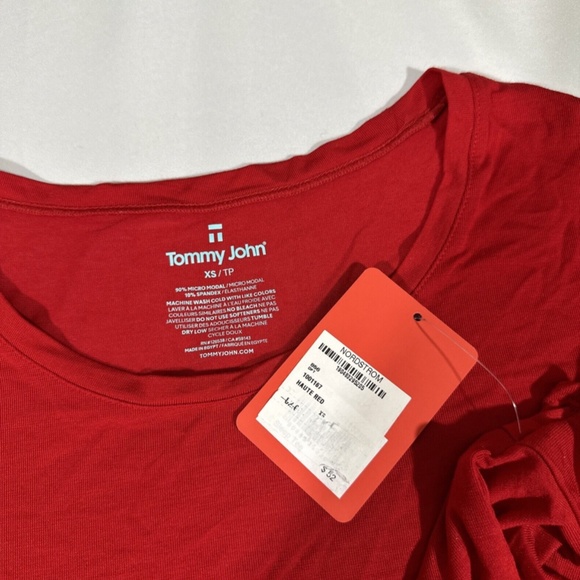 NEW Tommy John [‎ Womens XS ] Pajama Tee Top in Haute Red - Picture 5 of 16